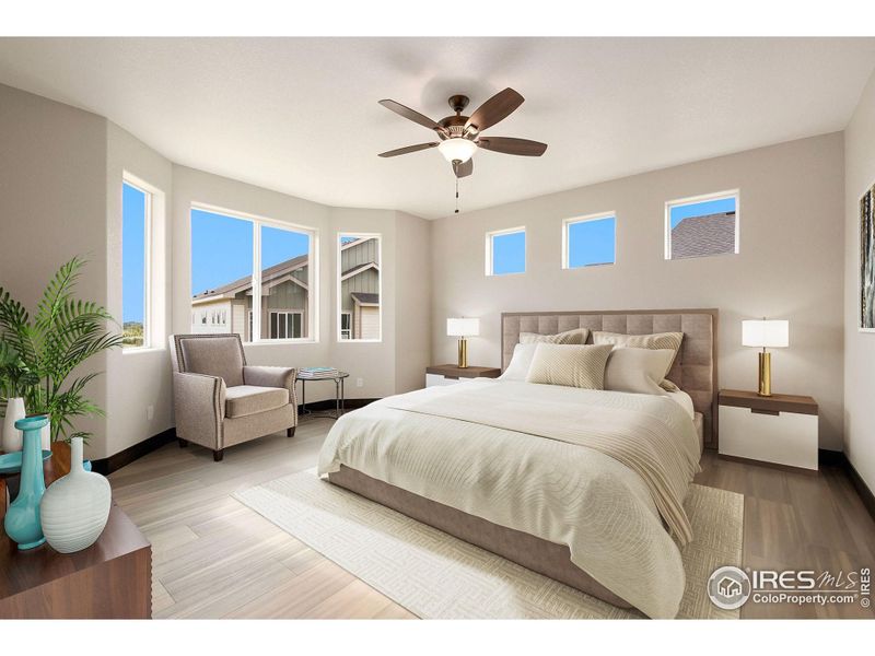 Large Primary Bedroom With Bay Window