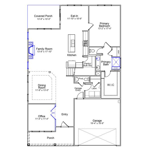 2D floor plan layout of this home in Fieldstone, Lexington, NC (Image 4).