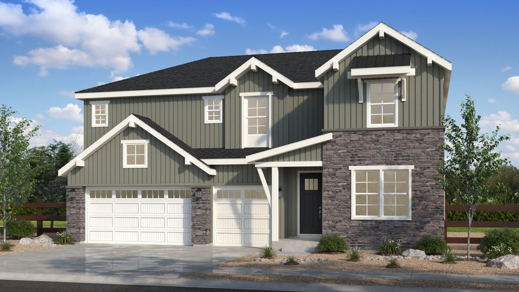 Representative exterior photo of a completed home built from the Copper by Taylor Morrison in Parterre, Thornton, CO (Image 18).