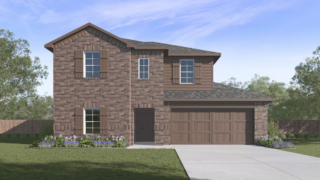 Representative exterior photo of a completed home built from the Naples by D.R. Horton in Enclave at Kings Fort, Kaufman, TX (Image 1). Representative exterior photo of a completed home built from the Naples by D.R. Horton in Enclave at Kings Fort, Kaufman, TX (Image 1).