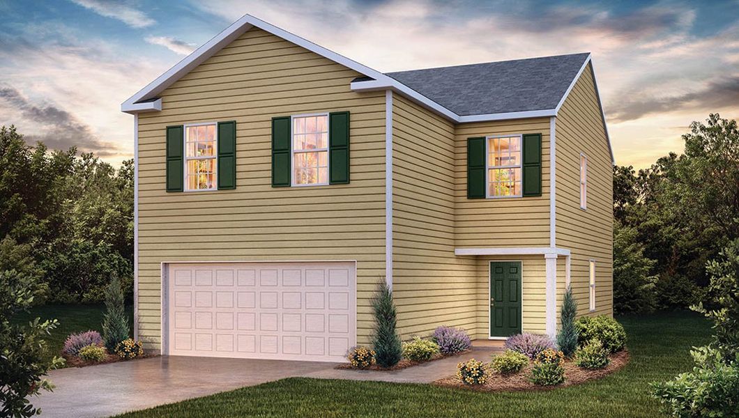 Front exterior of a new home in Hunter Hill, Rocky Mount, NC, highlighting curb appeal (Image 18).