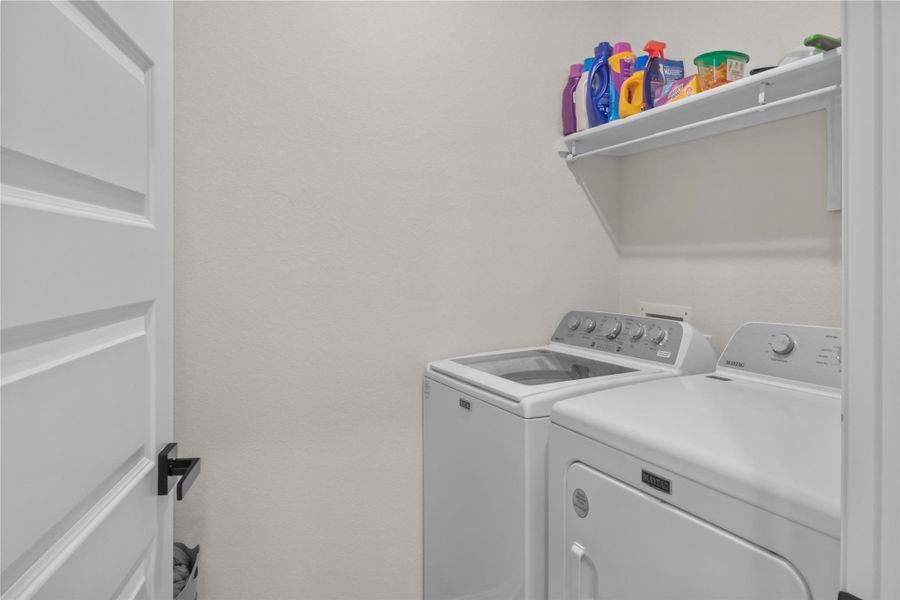 Washroom with separate washer and dryer