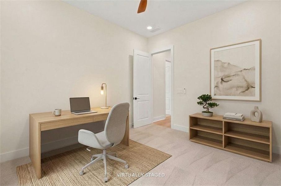 Furnished interior view inside a new home in , White (Image 16).
