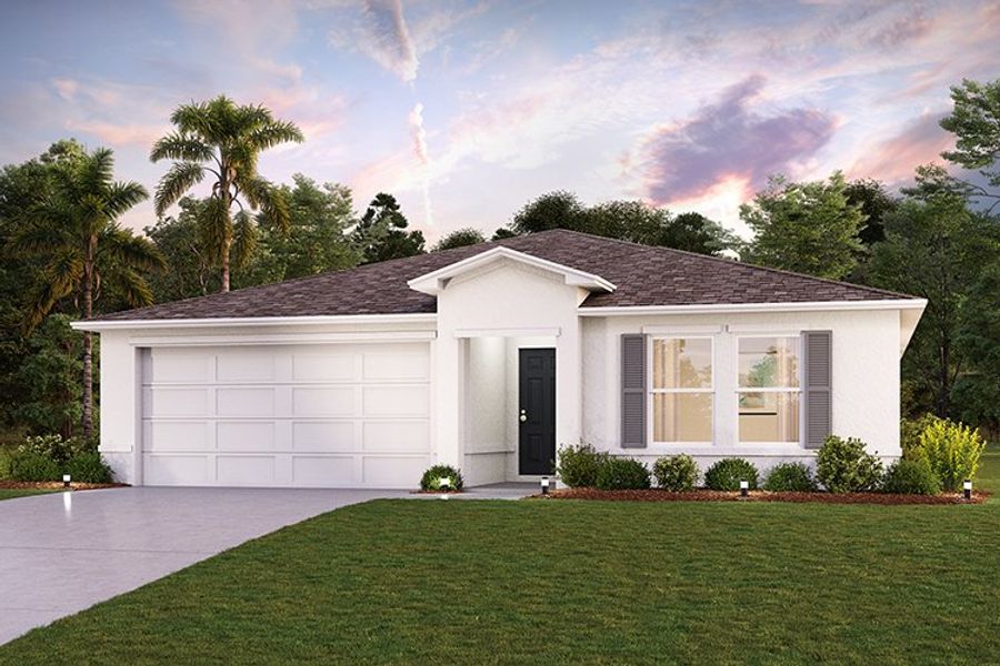 Front exterior of a new home in Spring Hill Classic, Spring Hill, FL, highlighting curb appeal (Image 1). Front exterior of a new home in Spring Hill Classic, Spring Hill, FL, highlighting curb appeal (Image 1).
