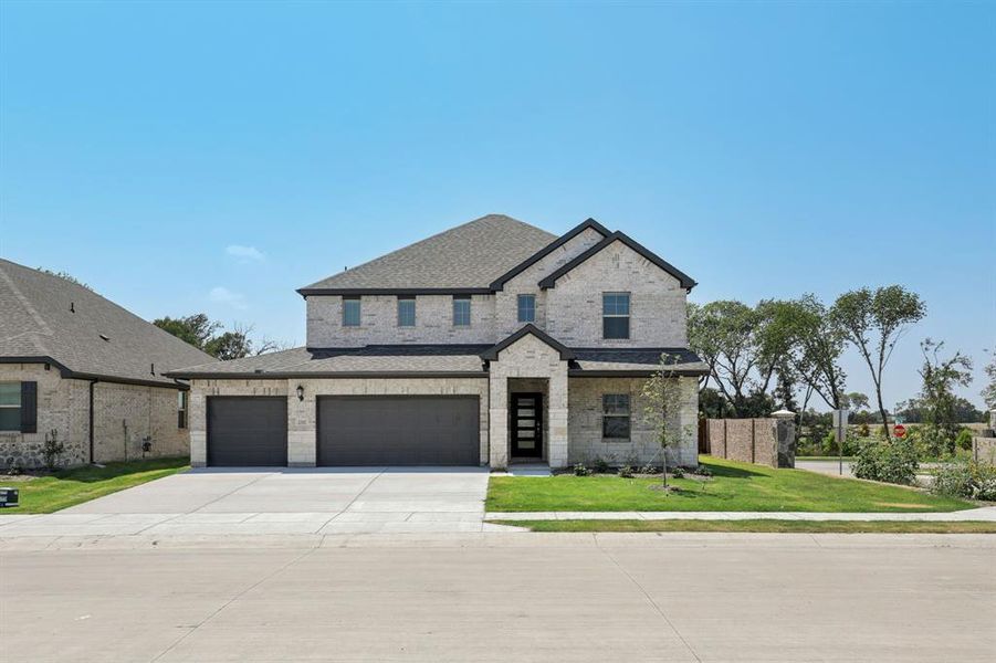 Front exterior of a new home in Windmore, Princeton, TX, highlighting curb appeal (Image 20).