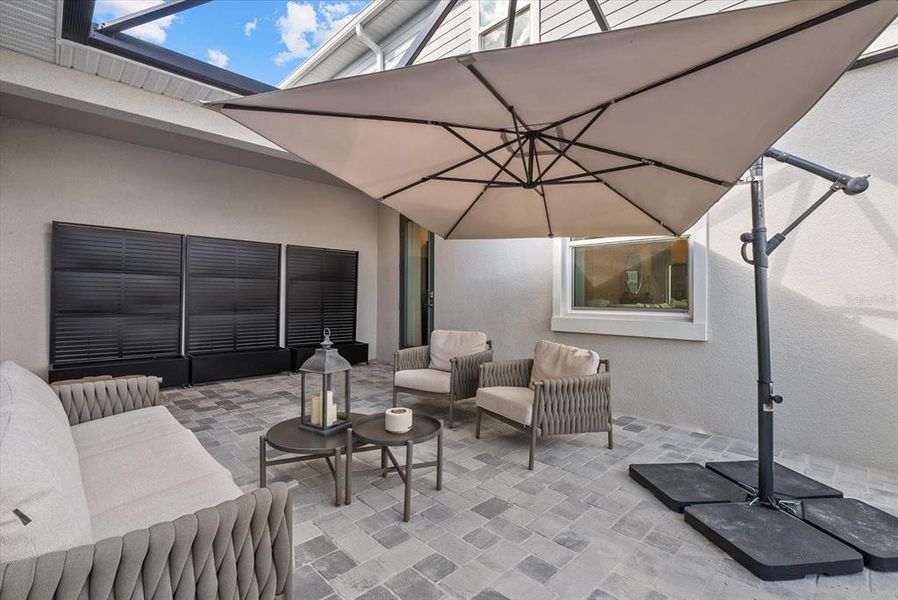 Exterior details and patio area of a home in , Sarasota (Image 28).
