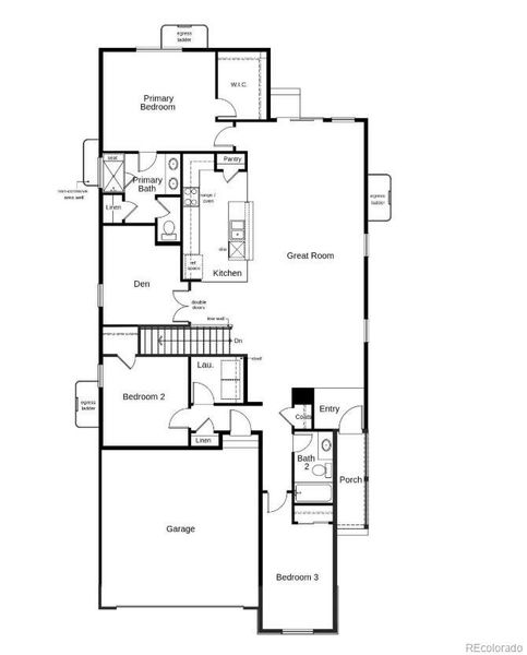 2D floor plan layout of this home in Legato, Commerce City, CO (Image 2).