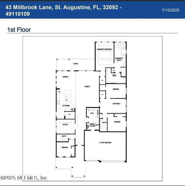 2D floor plan layout of this home in Oak Grove at SilverLeaf 60’, St. Augustine, FL (Image 2). 2D floor plan layout of this home in Oak Grove at SilverLeaf 60’, St. Augustine, FL (Image 2).