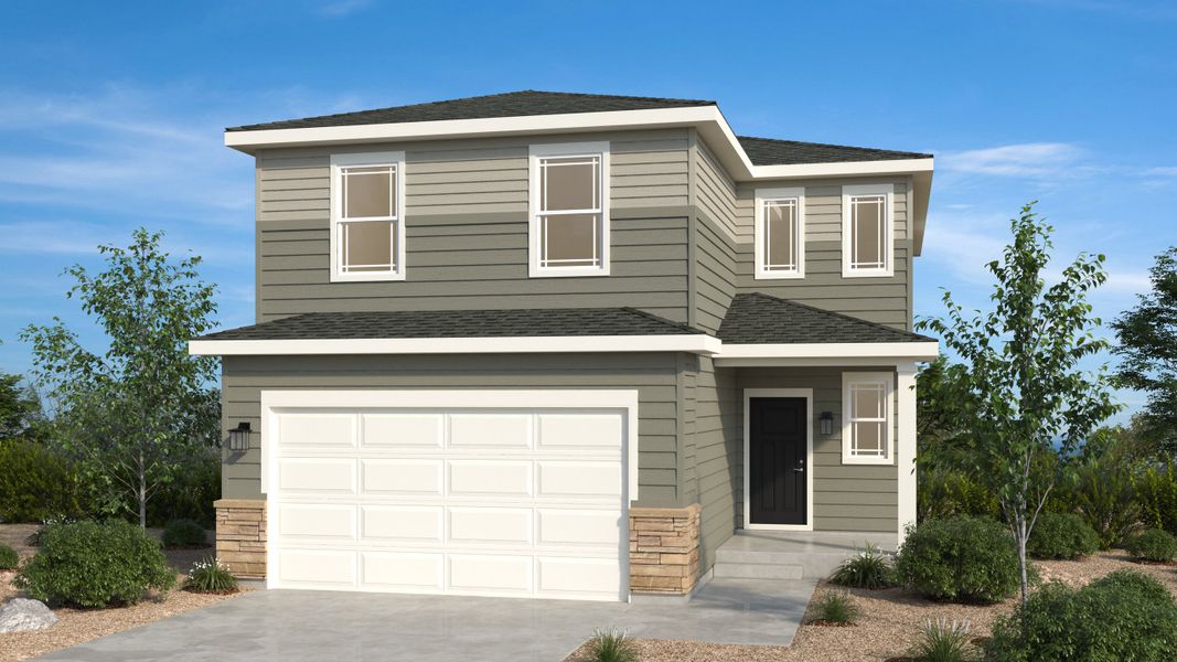 Representative exterior photo of a completed home built from the Summit by Taylor Morrison in Lake Bluff, Greeley, CO (Image 23).