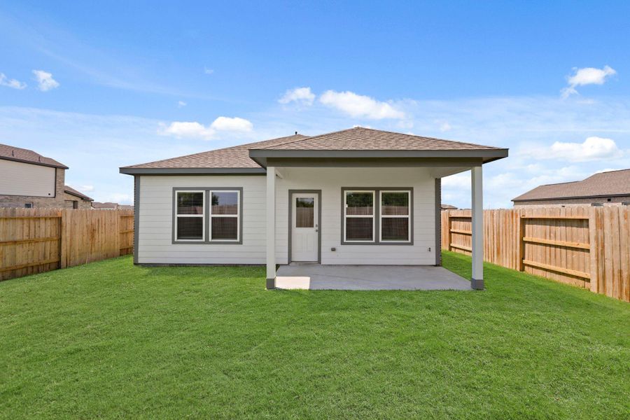 Exterior details and patio area of a home in River Ranch Trails, Dayton (Image 3). Exterior details and patio area of a home in River Ranch Trails, Dayton (Image 3).