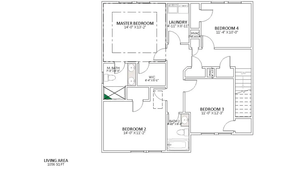2D floor plan layout for the Heatherwood by Enchanted Homes in Ballentine Ridge, Lyman, SC (Image 4).