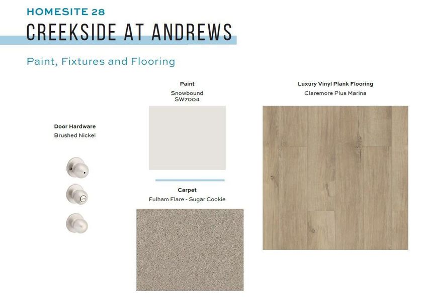 Sample of building materials used in homes in Creekside at Andrews, Summerville (Image 24). Sample of building materials used in homes in Creekside at Andrews, Summerville (Image 24).