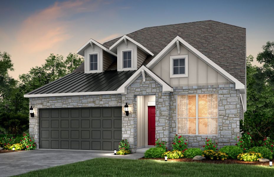 Representative exterior photo of a completed home built from the Whitney by Pulte Homes in Kuempel Farms, Pflugerville, TX (Image 19). Representative exterior photo of a completed home built from the Whitney by Pulte Homes in Kuempel Farms, Pflugerville, TX (Image 19).