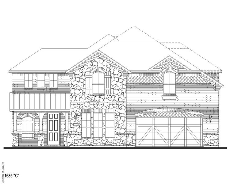 Plan 1687 Elevation C w/ Stone Plan 1687 Elevation C w/ Stone