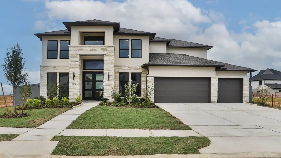 Front exterior of a new home in Jubilee, Hockley, TX, highlighting curb appeal (Image 1). Front exterior of a new home in Jubilee, Hockley, TX, highlighting curb appeal (Image 1).