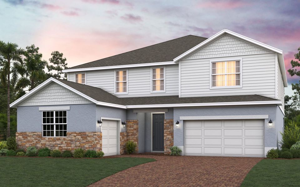 Theodore elevation 2 shown with optional stone