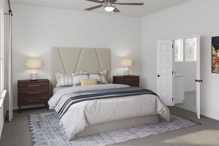 Representative furnished interior of a home built from the Windsor by Tri Pointe Homes in Lariat, Liberty Hill (Image 14).