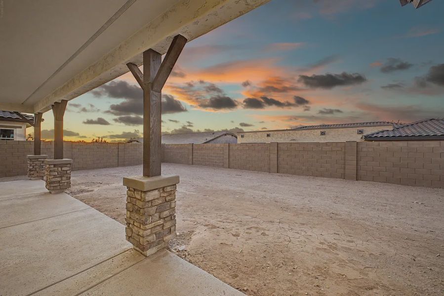 Exterior details and patio area of a home in Bellero Estates, Queen Creek (Image 32).
