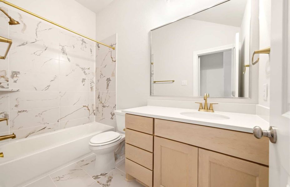 Furnished interior view inside a new home in Bridgeland 60′, Cypress (Image 16).