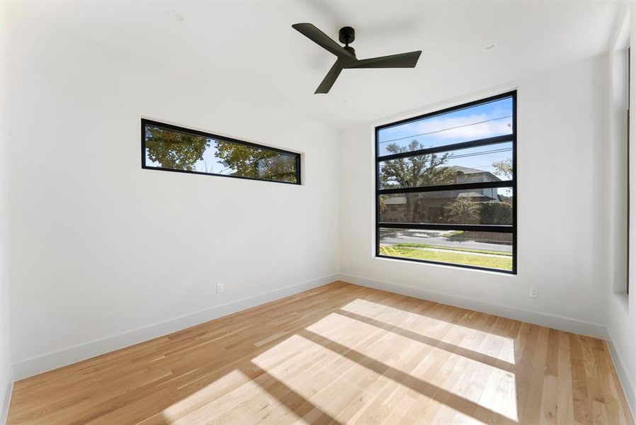 Bedroom with a ceiling fan Bedroom with a ceiling fan