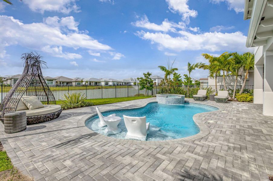 Exterior details and patio area of a home in Apex at Avenir, Palm Beach Gardens (Image 27).