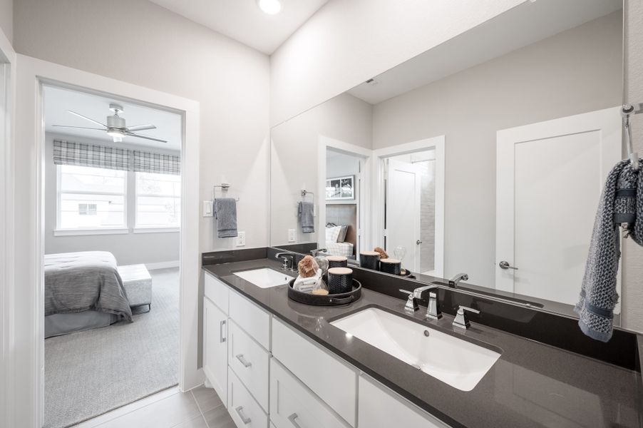 Representative furnished interior of a home built from the Snyder by Tri Pointe Homes in Harvest Green, Richmond (Image 66).