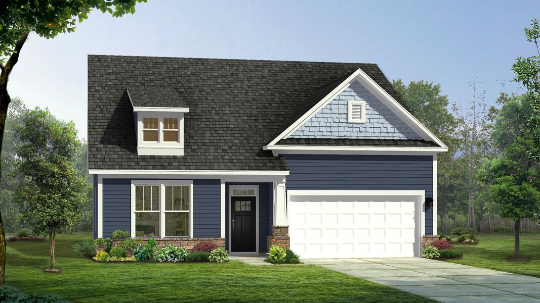 Representative exterior photo of a completed home built from the Cooper 3 by DRB Homes in Michaux Gardens, Belmont, NC (Image 3). Representative exterior photo of a completed home built from the Cooper 3 by DRB Homes in Michaux Gardens, Belmont, NC (Image 3).