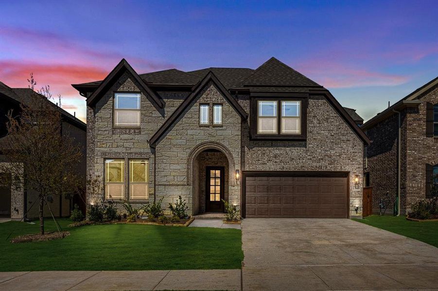 Front exterior of a new home in Willow Wood Classic 50, McKinney, TX, highlighting curb appeal (Image 2).