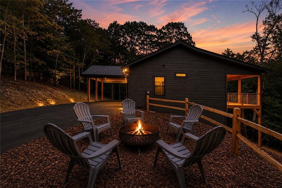 Exterior details and patio area of a home in , Ellijay (Image 23).