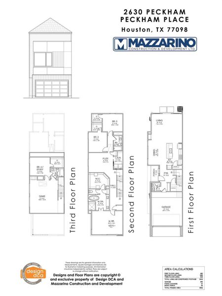 Please be aware that these plans are the property of the architect/builder designer that designed them not DUX Realty, Mazzarino Construction or 2628 PECKHAM LLC and are protected from reproduction and sharing under copyright law. These drawing are for general information only. Measurements, square footages and features are for illustrative marketing purposes. All information should be independently verified. Plans are subject to change without notification.
