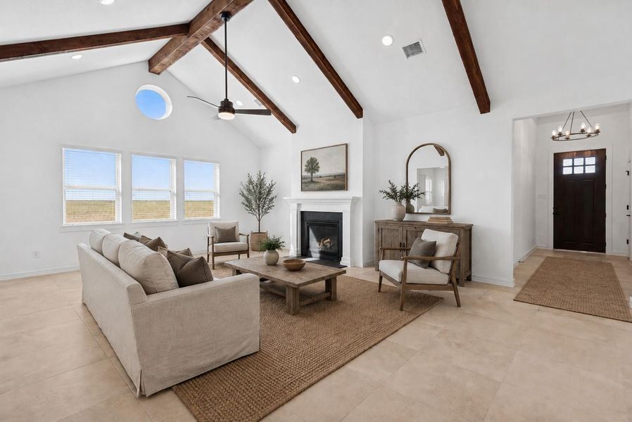 Relaxing great room with high vaulted ceilings (*Photo not of actual home and used for illustration purposes only.) Relaxing great room with high vaulted ceilings (*Photo not of actual home and used for illustration purposes only.)