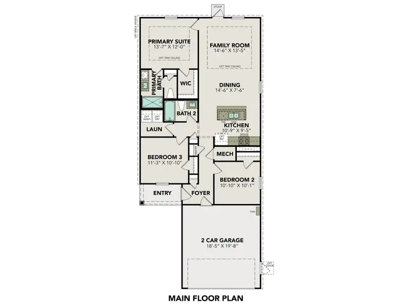 2D floor plan layout for the The Comal A by Davidson Homes LLC in Agave, San Antonio, TX (Image 3). 2D floor plan layout for the The Comal A by Davidson Homes LLC in Agave, San Antonio, TX (Image 3).