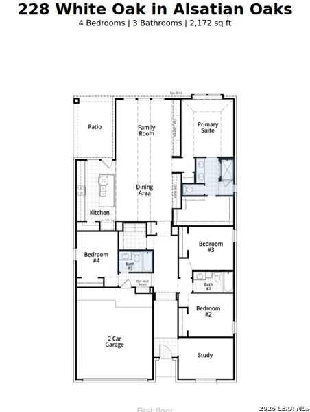 2D floor plan layout of this home in Alsatian Oaks, Castroville, TX (Image 4).
