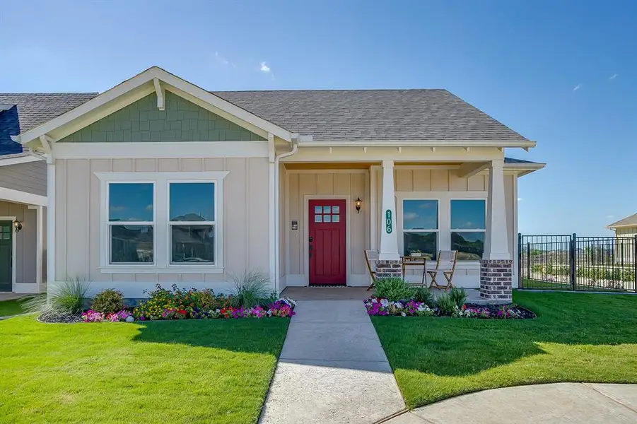 Front exterior of a new home in , Granbury, TX, highlighting curb appeal (Image 2). Front exterior of a new home in , Granbury, TX, highlighting curb appeal (Image 2).