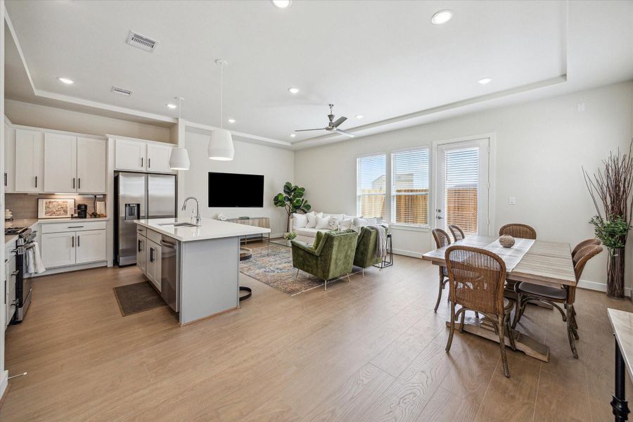 Representative photo showing the community’s model home living room. Layout and selections may vary.