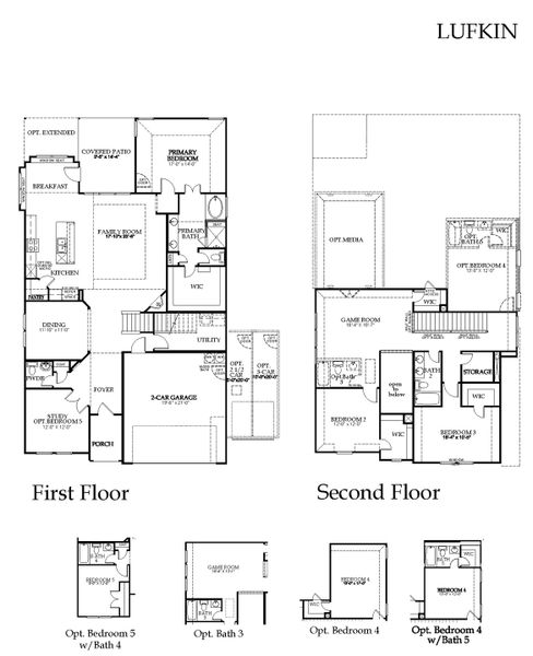 2D floor plan layout for the Lufkin by Windsor Homes in Oak Ridge Park, Corinth, TX (Image 7).