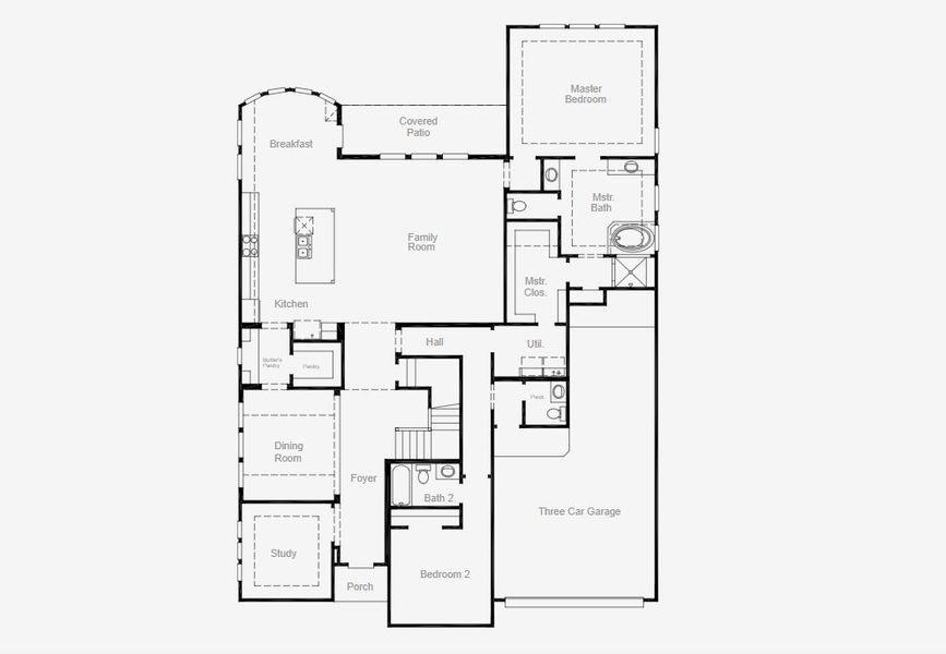 2D floor plan layout of this home in Wildflower Ranch, Fort Worth, TX (Image 6).