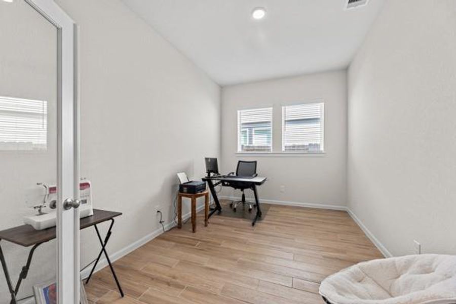 This office is well lit and can be closed off for a little quiet with beautiful, glass, French doors. Work will be a breeze! Maybe you prefer to add an armoire and make it a 4th bedroom. Make it YOUR HOME! This office is well lit and can be closed off for a little quiet with beautiful, glass, French doors. Work will be a breeze! Maybe you prefer to add an armoire and make it a 4th bedroom. Make it YOUR HOME!