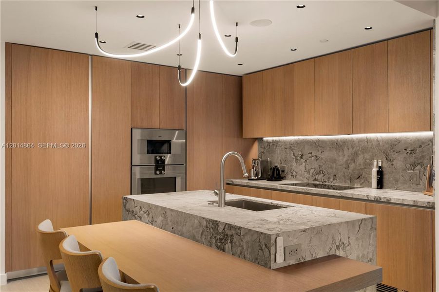 Furnished interior view inside a new home in Five Park, Miami Beach (Image 5).