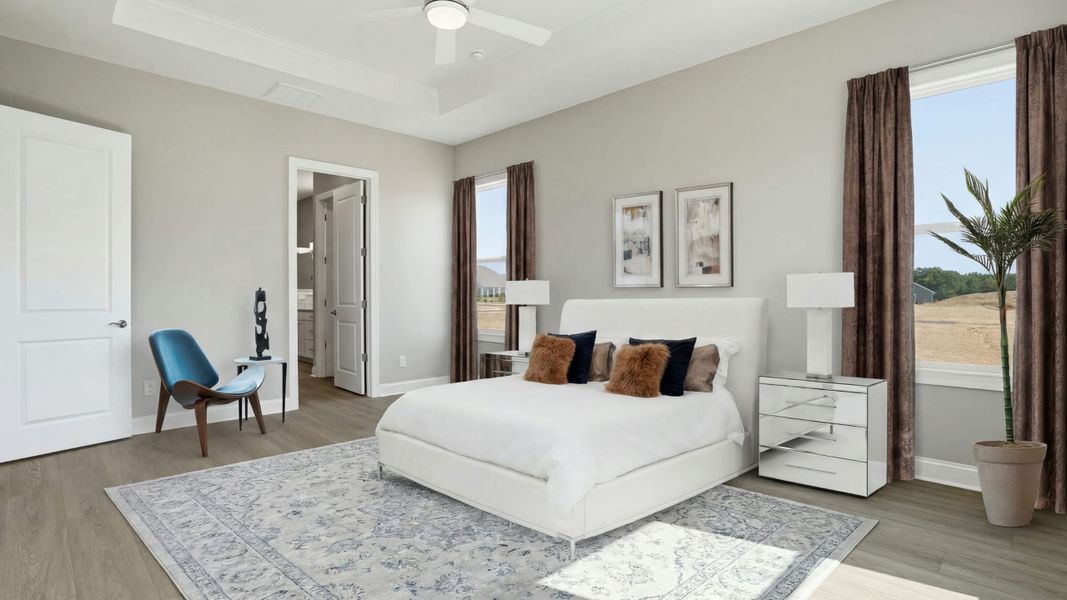 Furnished interior view inside a new home in Cresswind at Rocky River, Locust (Image 10).