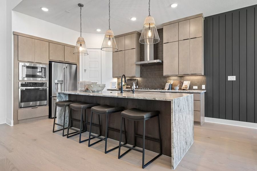 Furnished interior view inside a new home in Park Collection at Heritage, Dripping Springs (Image 8). Furnished interior view inside a new home in Park Collection at Heritage, Dripping Springs (Image 8).