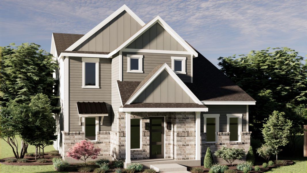 Representative exterior photo of a completed home built from the Independence by Pacesetter Homes in Easton Park, Austin, TX (Image 4). Representative exterior photo of a completed home built from the Independence by Pacesetter Homes in Easton Park, Austin, TX (Image 4).