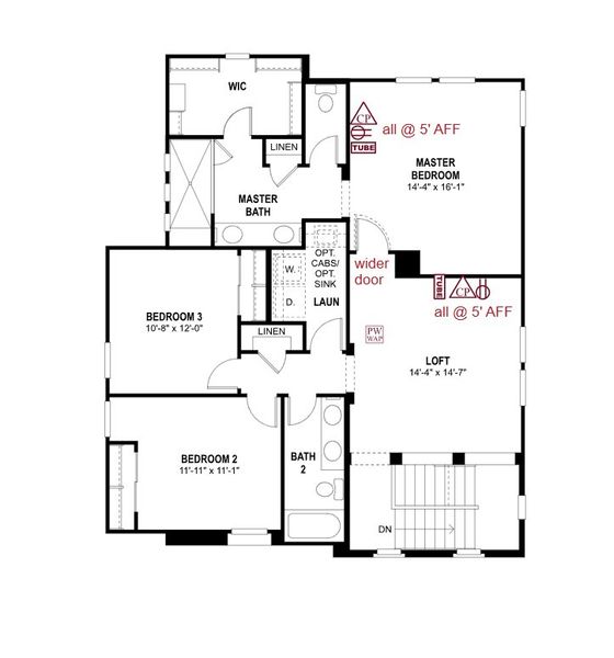 2D floor plan layout of this home in Redwood Valley at Acclaim, Avondale, AZ (Image 3).