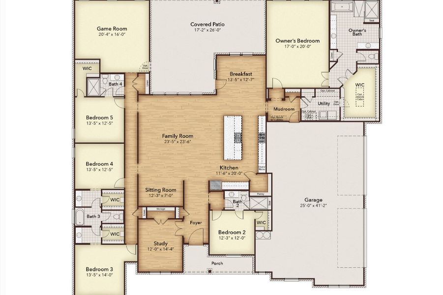 2D floor plan layout for the Franklin by Kindred Homes in Discovery Lakes, Rockwall, TX (Image 3). 2D floor plan layout for the Franklin by Kindred Homes in Discovery Lakes, Rockwall, TX (Image 3).