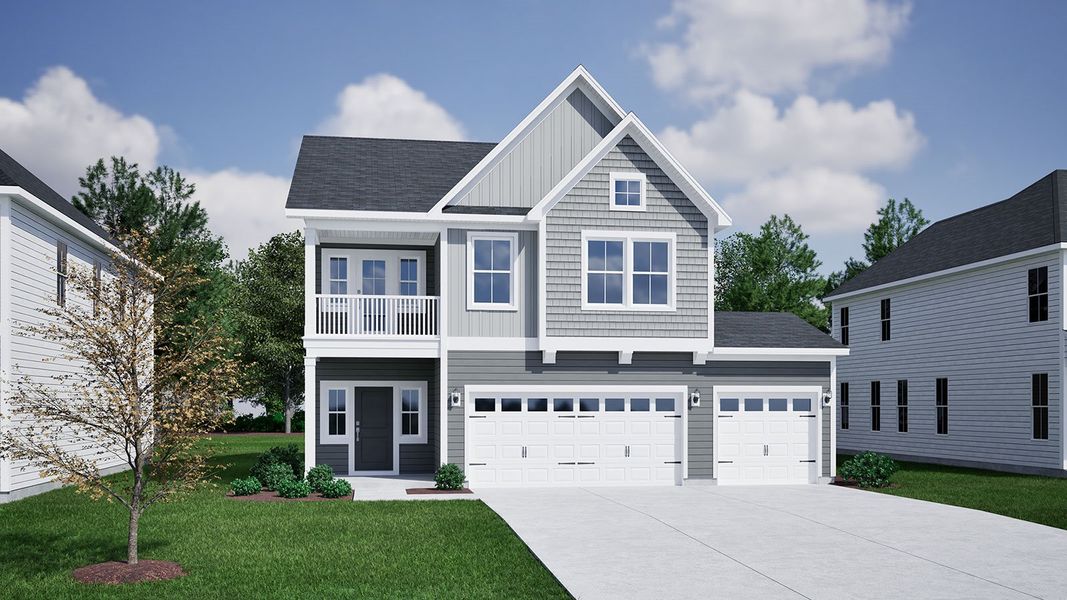 Representative exterior photo of a completed home built from the Dabney - Vanguard Collection by Mungo Homes in Porter Ridge, Elgin, SC (Image 18).
