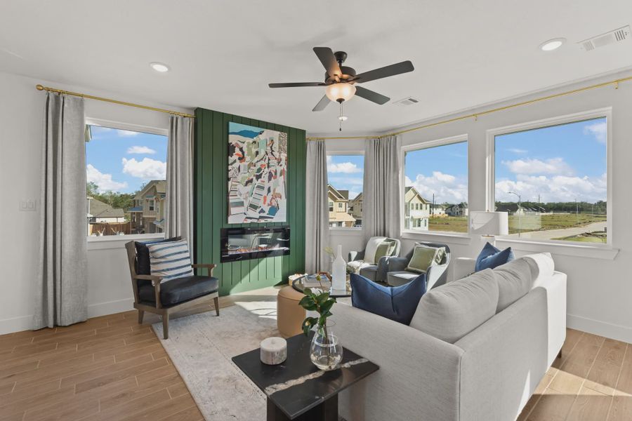 Representative furnished interior of a home built from the Oakdale by Chesmar Homes in Sienna Courtyard, Missouri City (Image 8).