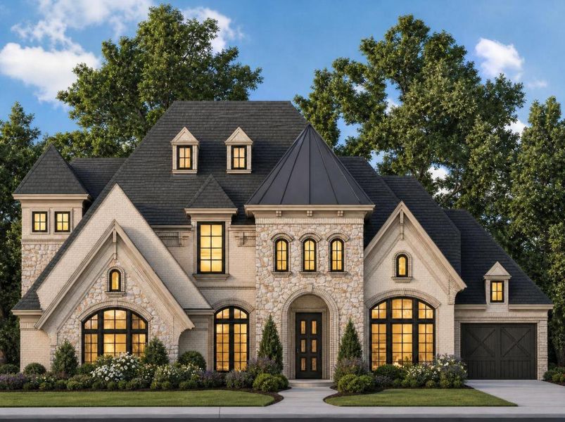 Representative exterior photo of a completed home built from the Grand Lantana - 3 Car Garage by Grand Homes in Somerset Park, Rockwall, TX (Image 21).
