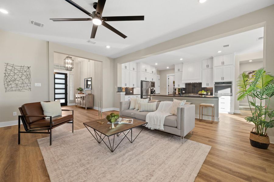 Furnished interior view inside a new home in Bryson, Leander (Image 16). Furnished interior view inside a new home in Bryson, Leander (Image 16).