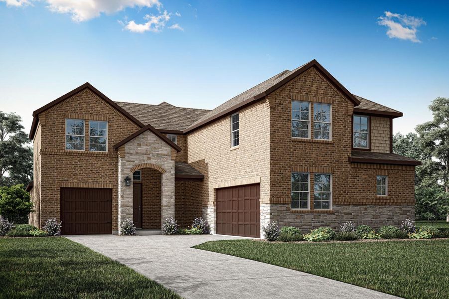 Representative exterior photo of a completed home built from the Owen by Tri Pointe Homes in Painted Tree, McKinney, TX (Image 6).