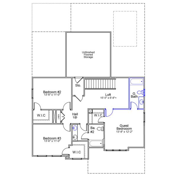 2D floor plan layout of this home in Porter Ridge, Elgin, SC (Image 3).
